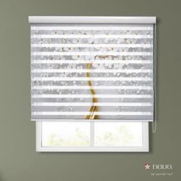 Image of پرده زبرا تصویری 3D درخت شکوفه سفید کد FLW-33