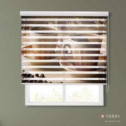 Image of پرده زبرا تصویری طرح قهوه کد FOD-04