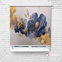 Image of پرده شید تصویری طرح 4K گل سرمه ای کد FLW-14