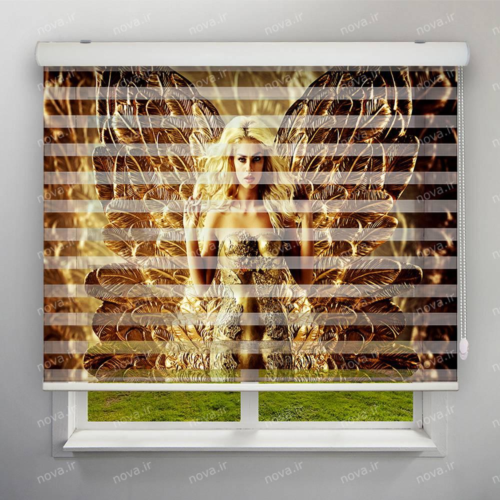 پرده زبرا تصویری طرح سه بعدی فرشته طلایی کد TRD-07